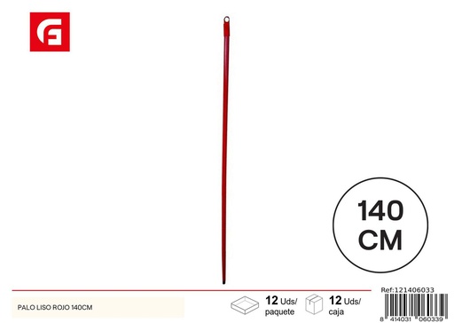[121406033] Palo de fregona rojo 140cm - Artículos de limpieza y fregona