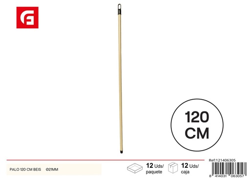 [121406305] Palo 120cm Beis Ø21mm - Accesorios de limpieza