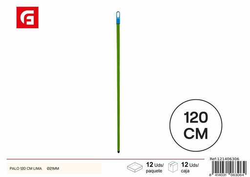 [121406306] Palo de fregona 120cm Lima Ø21mm para limpieza