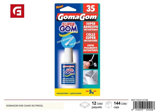 [155215100] Goma adhesiva ciano GOMAGOM 5g con pincel blanco