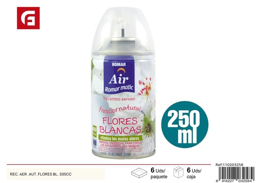 [110203258] Recambio de ambientador automático flores blancas 335cc, aromatizante