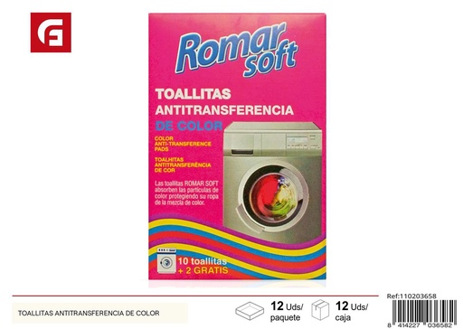[110203658] Toallitas antitransferencia de color 12 unidades - Productos de limpieza