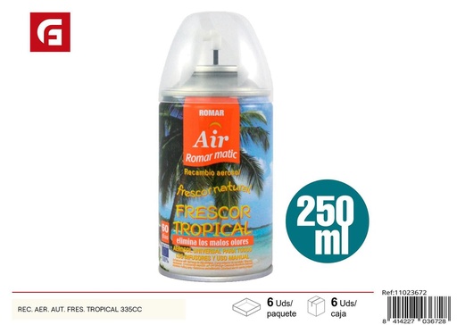 [11023672] Recambio ambientador automático fragancia tropical 335cc para hogar