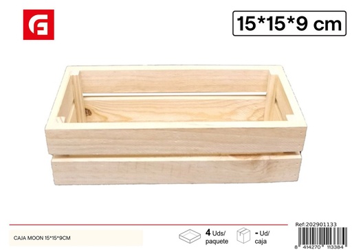 [202901133] Caja de madera tipo luna 15x15x9 cm - Decoración del hogar