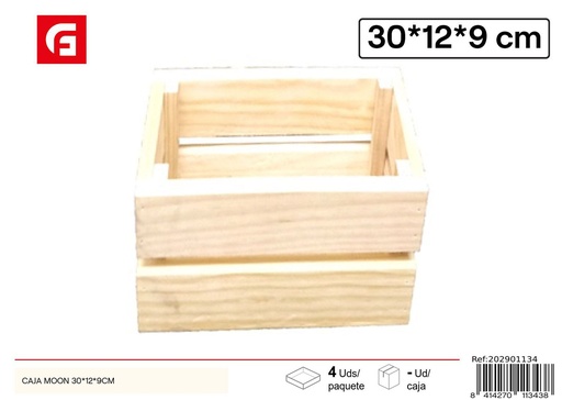 [202901134] Caja de madera tipo luna 30x12x9 cm - Decoración del hogar