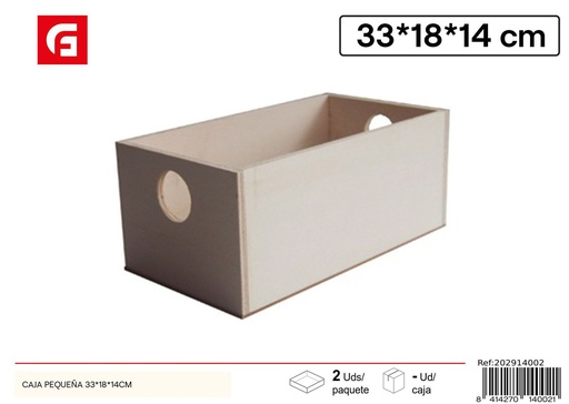 [202914002] Caja pequeña de madera 33x18x14cm almacenamiento