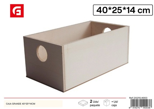 [202914003] Caja de madera grande 40x25x14cm