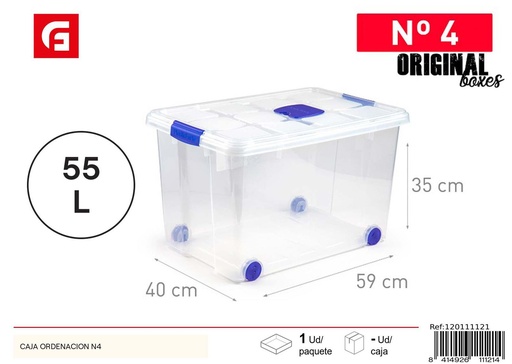 [120111121] Caja de plástico de 55L N4 (59*60*35cm) - Almacenamiento