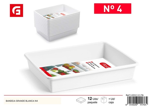 [120111176] Bandeja grande blanca N4 - Plástico para cocina
