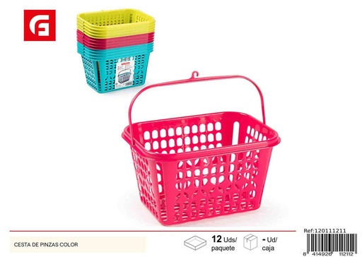 [120111211] Cesta de pinzas de colores - Accesorios para el hogar