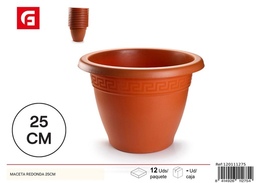[120111275] Maceta redonda de plástico 25CM - Macetas y jardinería