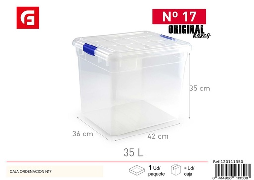 [120111350] Caja de ordenación plástica 35L 42*36*35 cm - Almacenamiento