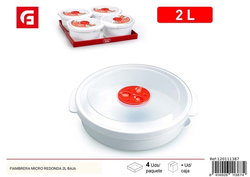 [A002737] Fiambre micro redonda 2l baja - Envases de plástico para alimentos 