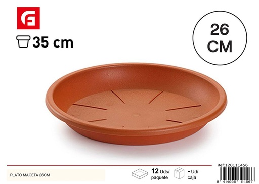 [120111456] Plato para maceta de 26cm - Jardinería y decoración