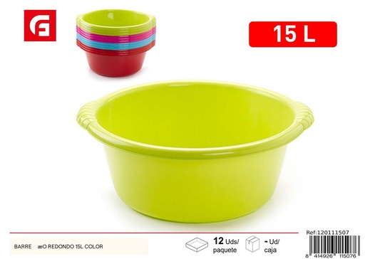 [120111507] Bañera redonda 15L - Plástico de uso doméstico