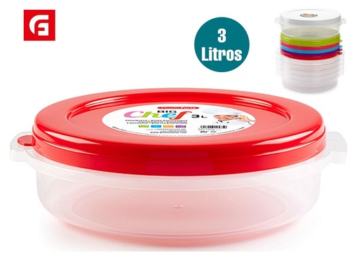 [A002757] Fiambrera redonda 3L - Contenedores de alimentos y almacenamiento
