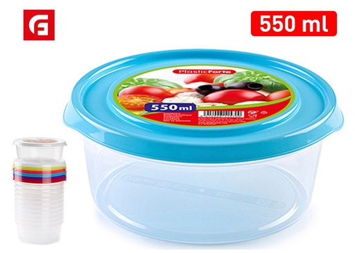[A002728] Fiambrera redonda básica 550ml para almacenamiento de comida