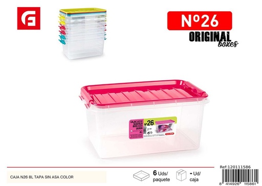 [120111586] Caja N26 8L tapa sin asa - Plástico de uso doméstico