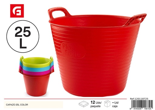 [120118725] Capazo de plástico 25L color, almacenamiento hogar