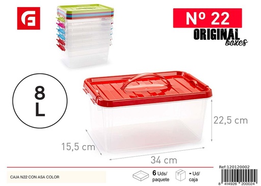[120120002] Caja con asa colorida para almacenamiento