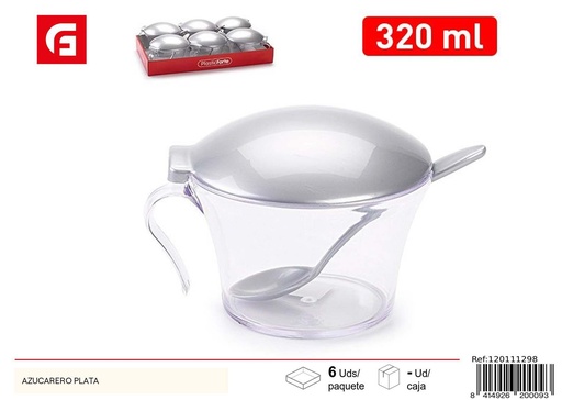 [120111298] Azucarero de plástico plateado - Utensilios de cocina