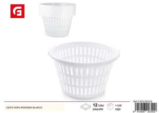 [120120310] Cesta redonda para ropa blanca - Plásticos para el hogar