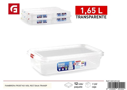 [120125142] Fiambrera Frost N3 1.65L rectangular baja transparente