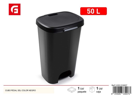 [120133007] Cubo de pedal 50L color negro - Basura y reciclaje