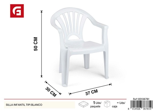 [120136781] Silla infantil tipi blanca - Muebles para niños