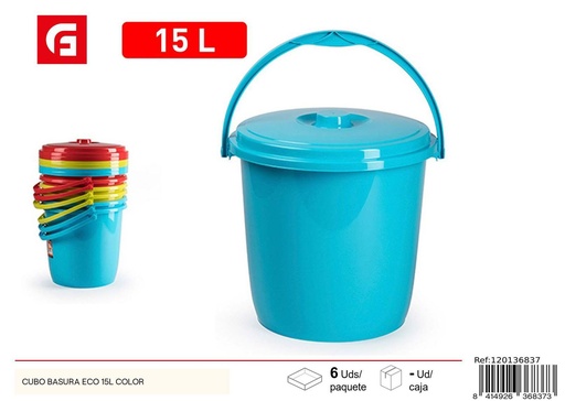 [120136837] Cubo de basura eco 15L de color - Accesorios de hogar