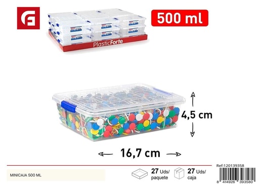 [120139358] Caja de almacenamiento 500ml para artículos pequeños