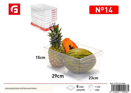 [120141006] Organizador de refrigerador 14 - Almacenamiento de plástico para cocina