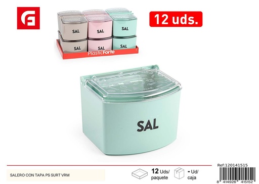 [120141515] Salero de plástico con tapa surtida - Accesorios de cocina