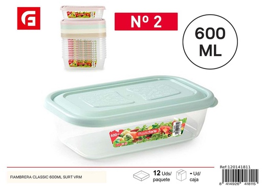[A002716] Fiambrea Classic 600ml surtido - Envase de plástico para comida