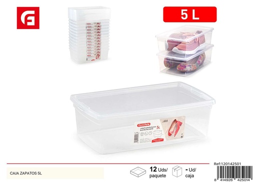 [120142501] Caja de zapatos de plástico 5L - Accesorios de organización