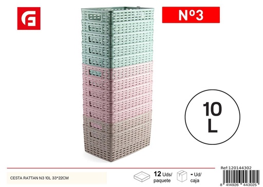 [120144302] Cesta de plástico 10L - Productos de plásticos para el hogar
