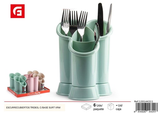[120144311] Escurre cubiertos trébol con base surtido VRM - Utensilios de cocina