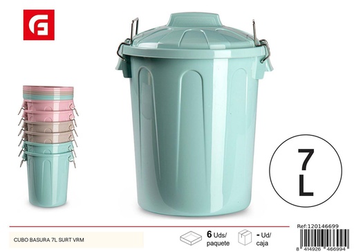 [120146699] Cubo de basura redondo 7L surt VRM - Plástico de uso doméstico