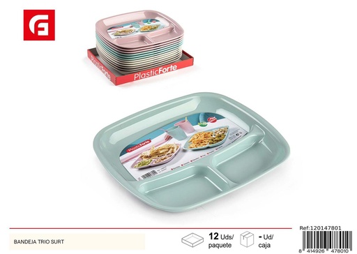 [120147801] Bandeja trio plegable para servir alimentos