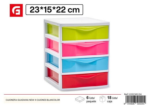 [120150124] Cajonera Guadianna Easy 4 cajones blanco color - Almacenamiento doméstico