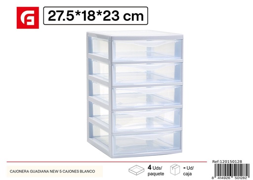 [120150128] Cajonera Guadiana Easy 5 cajones blanca - Almacenamiento funcional para el hogar