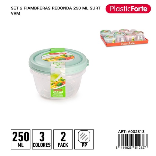 [A002813] Set de 2 fiambreras redondas 250ml para alimentos