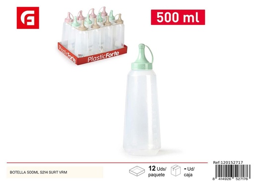 [120152717] Botella 500ml surtida - Envase para salsas y líquidos