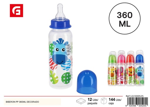 [122300525] Biberón decorado PP 360ml para bebé