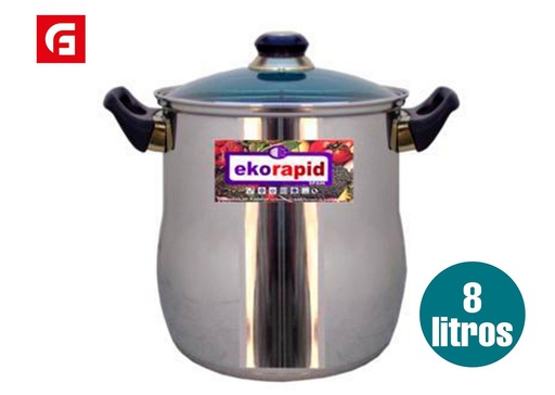 [A002570] Olla de acero inoxidable 8L para cocina y cocción