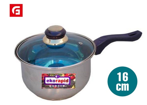 [A002565] Cazo de inox 16 cm con tapa - Utensilios de cocina