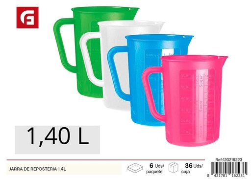 [120216223] Jarra de repostería de plástico 1.4L para cocina y pastelería