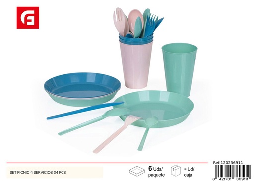 [120236911] Set de picnic 4 servicios 24 pcs - Utensilios de cocina