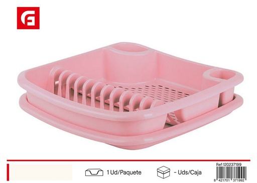 [120237199] Escurridor de plato con bandeja rosa - Accesorios de cocina