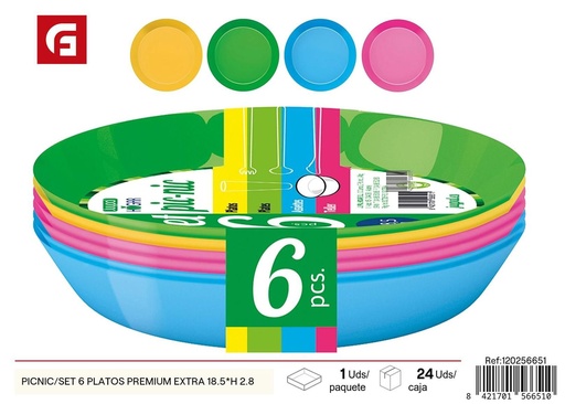 [120256651] Set de 6 platos premium para picnic 18.5x2.8cm